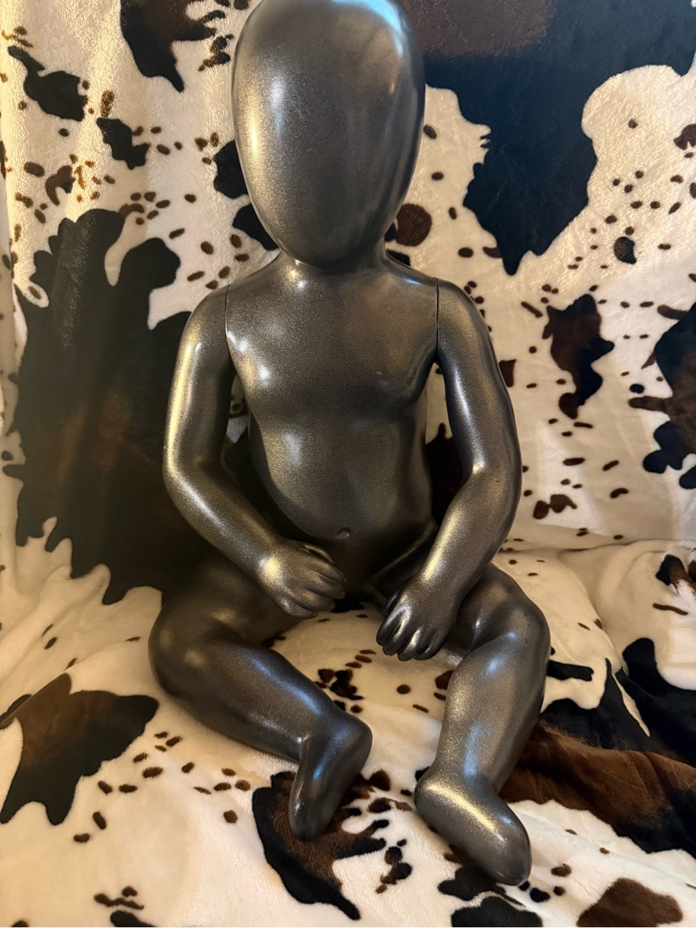 Metallic Black Child Mannequin Sculpture - Home Accents Decor